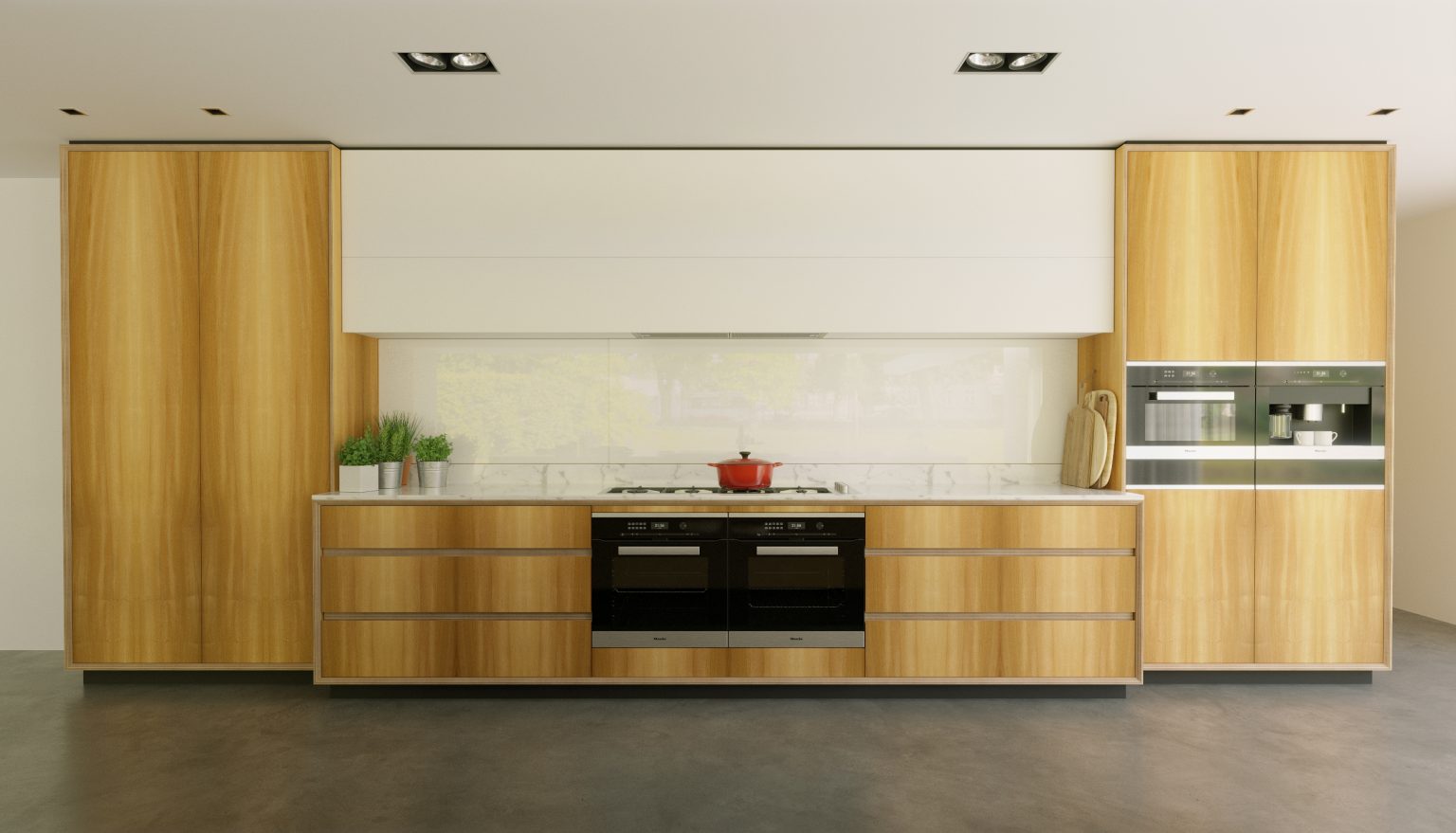plywood wall in kitchen