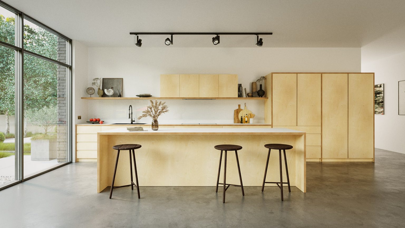 plywood kitchen design nz